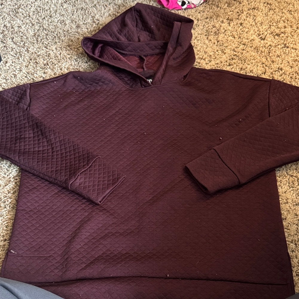 Victoria's Secret Quilted Hoodie - burgundy